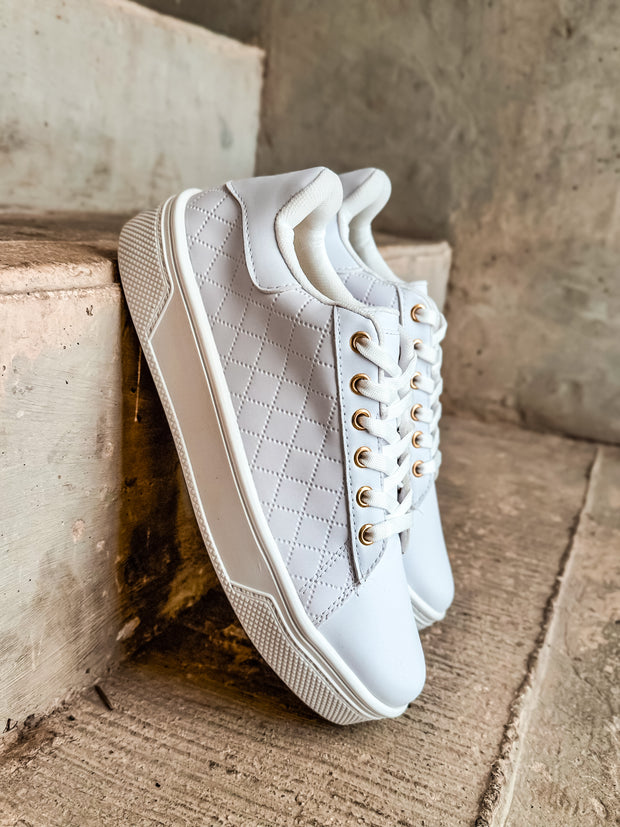 Reno Bold Square White Sneakers