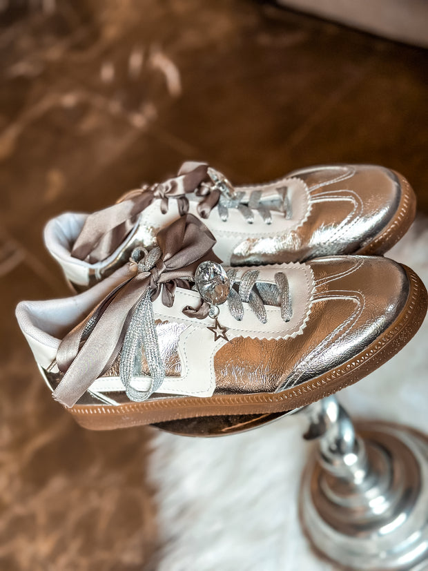 Zebra Charming Silver Sneakers