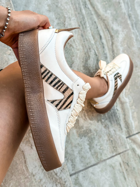 Bianchi White Zebra Sneakers