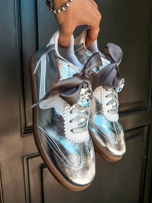 Zebra Charming Silver Sneakers