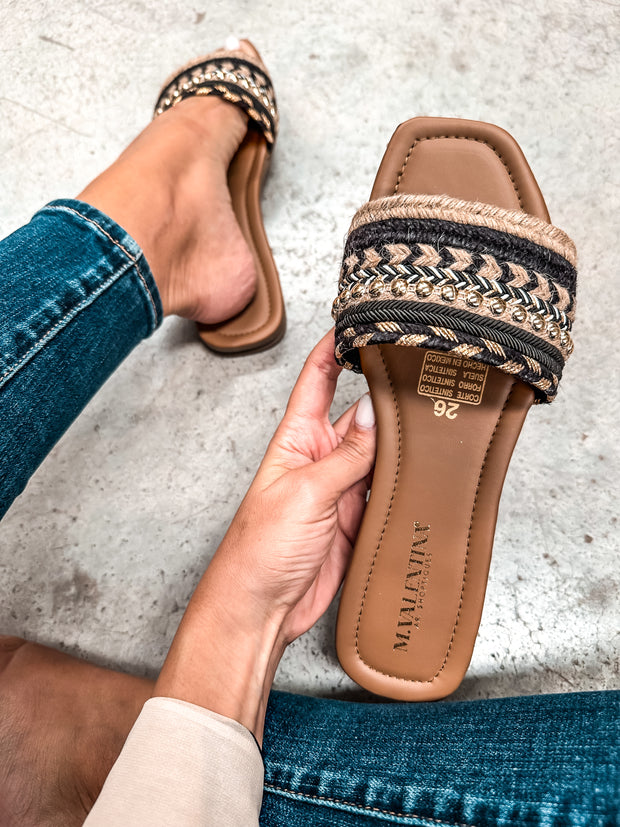 Aloha Comfy Black Gold Sandals