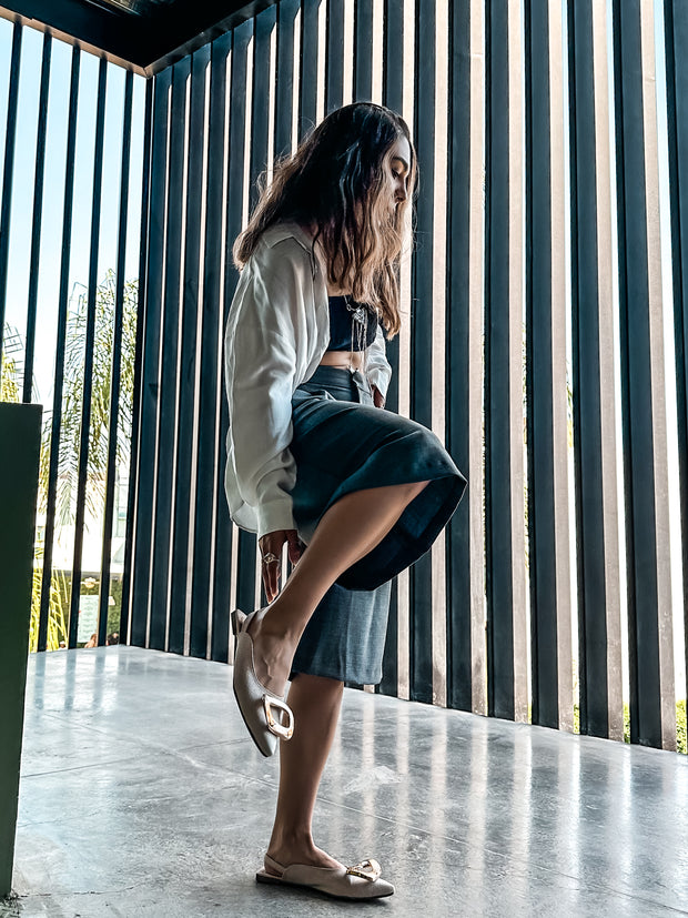 Lisboa Linen Slingback Flats