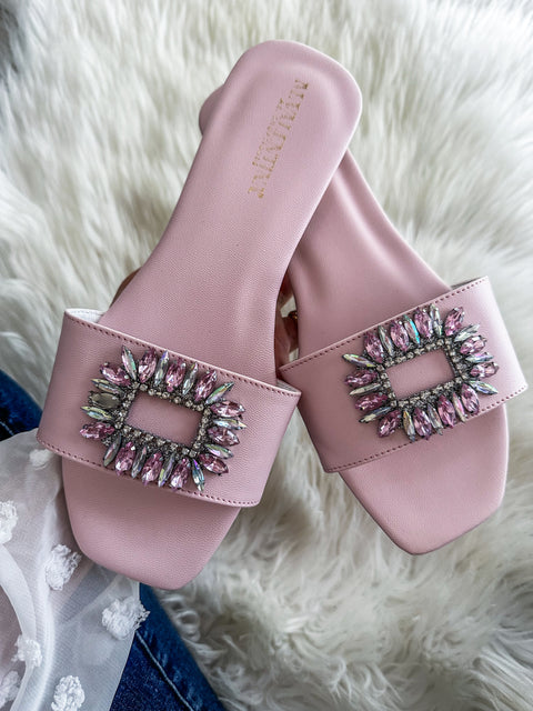 Palm Diamond Soft Colors Pink Sandals