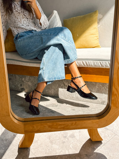 Mia Heels Mary Jane Tacón mini Negro