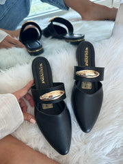 Dakota Oval Black Mules