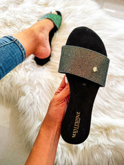 Aloha Soft Glitter Black Sandals