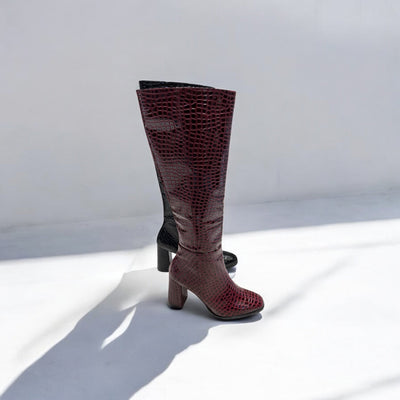 Nerea Croco Wine Boots