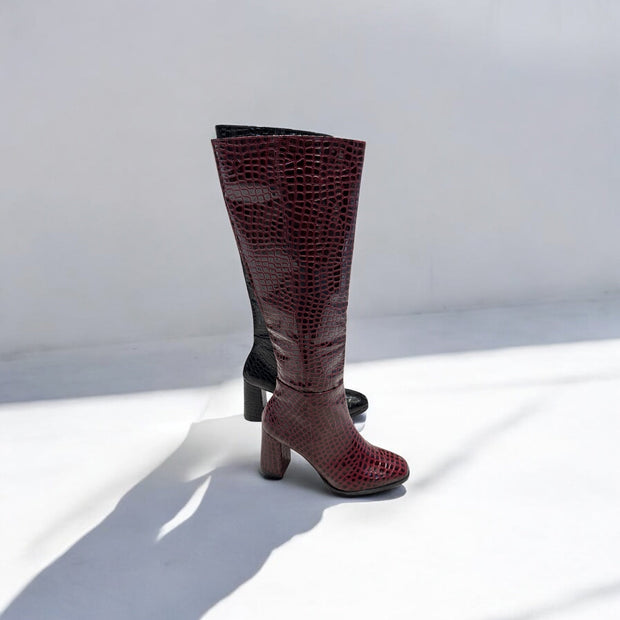 Nerea Croco Wine Boots