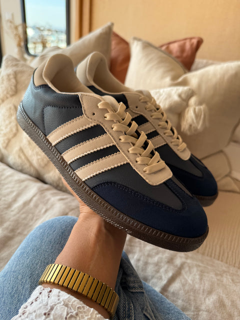 Sporty Blue White Stripe Sneakers
