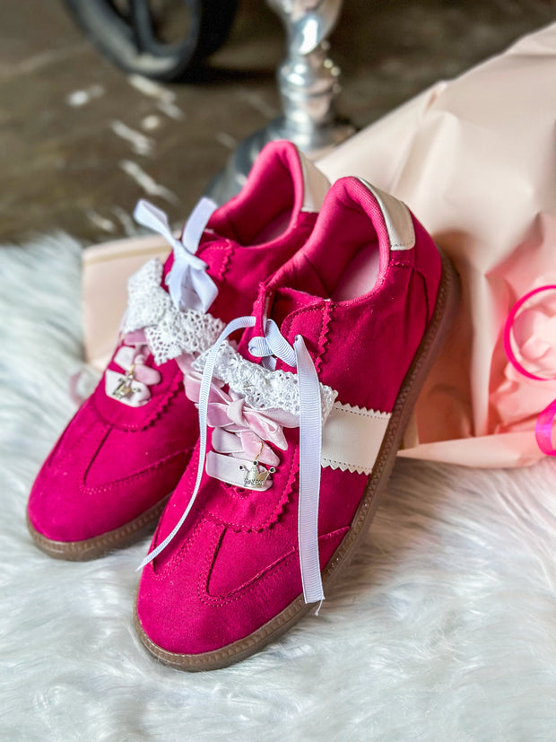 Zebra Pink Charms Sneakers