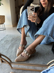 Dakota Nude Charol Mules