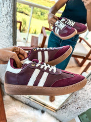 Sporty Valentina Burgundy Sneakers