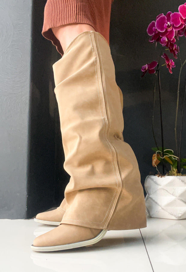 Long Hood Camel Boots