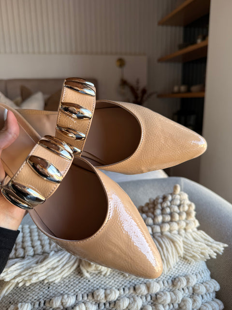 Dakota Nude Charol Mules