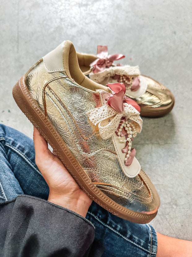Zebra Charming Gold Sneakers