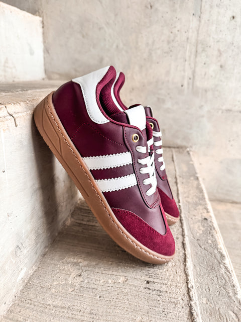 Sporty Valentina Burgundy Sneakers