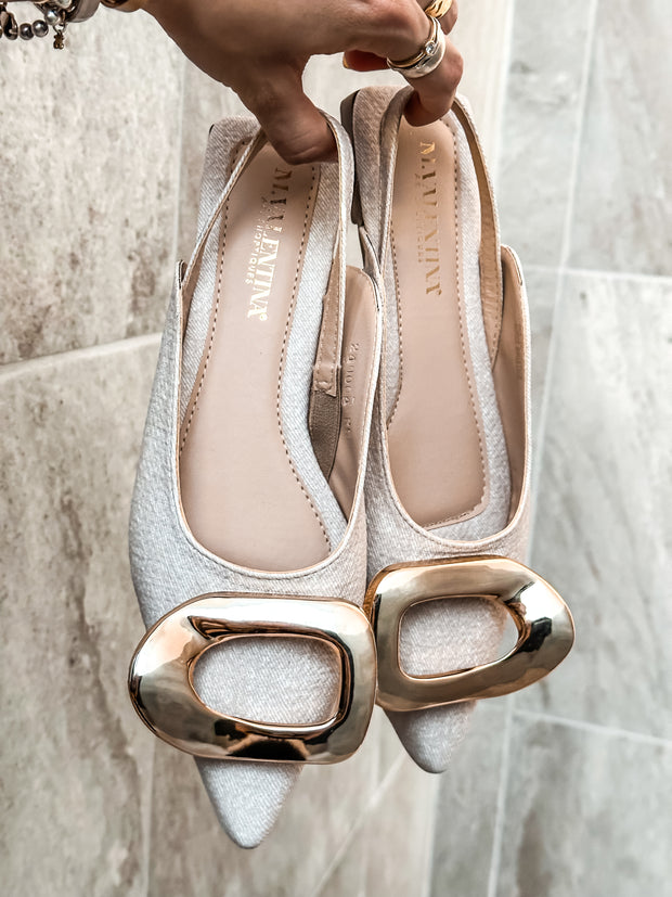 Lisboa Linen Slingback Flats