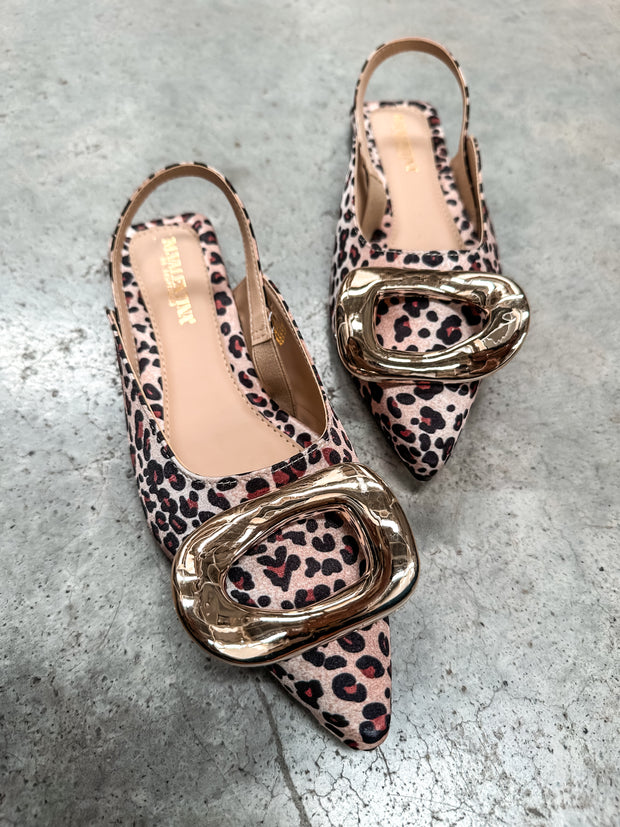 Lisboa Leopard Slingback Flats