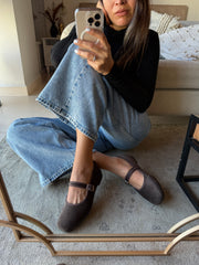 Mary Jane Suede Ferrero Balerinas