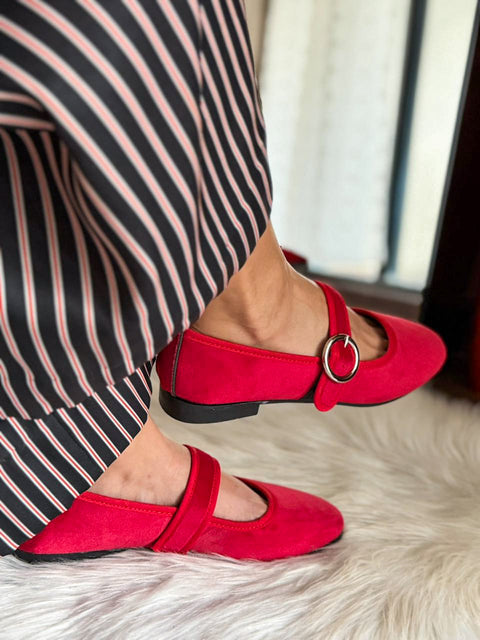 Baltimore Strap Red Flats