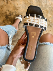 Aloha Pearl Comfy Black Sandals