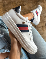 Italia White & Midnightblue Sneakers