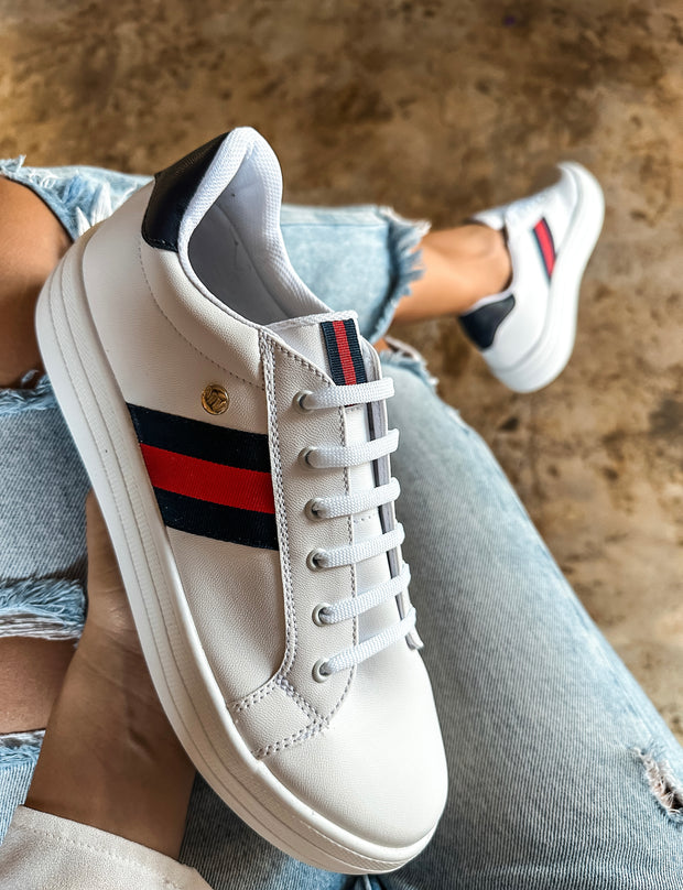 Italia White & Midnightblue Sneakers