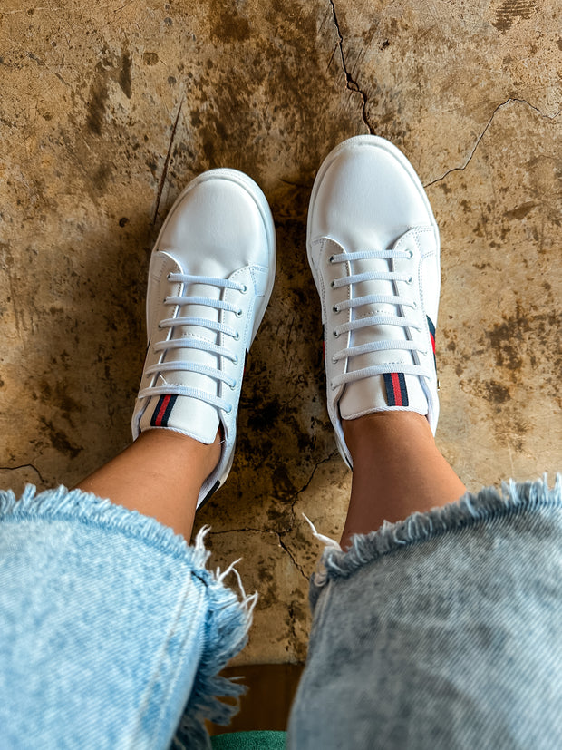 Italia White & Midnightblue Sneakers