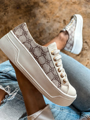 Iconic Brown Stamp Sneakers