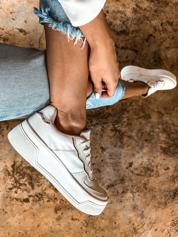 Boston Gold Waves White Sneakers