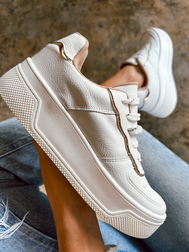 Boston Gold Waves White Sneakers