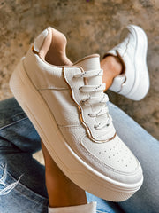 Boston Gold Waves White Sneakers
