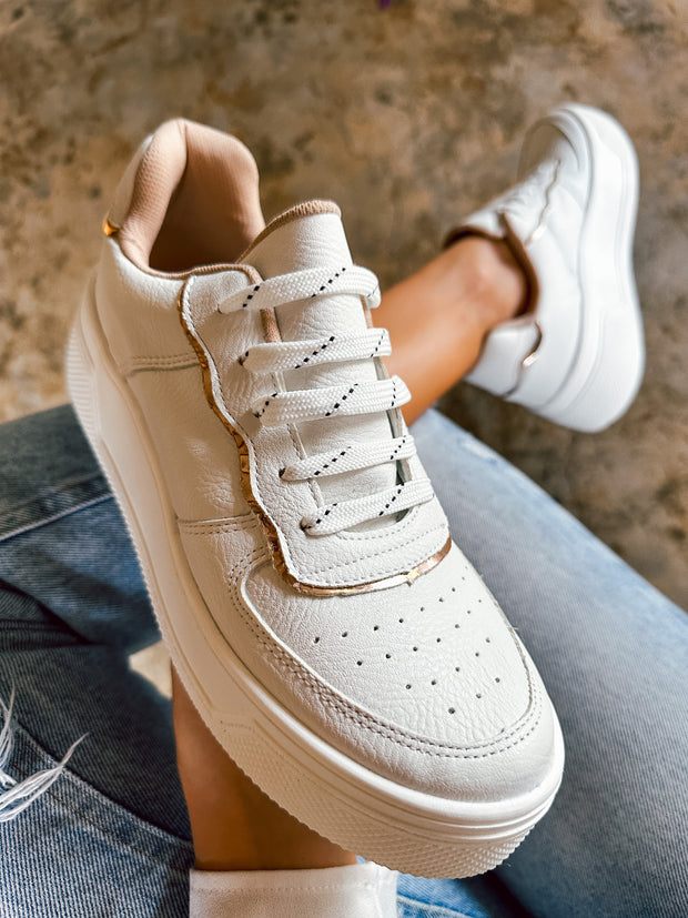 Boston Gold Waves White Sneakers
