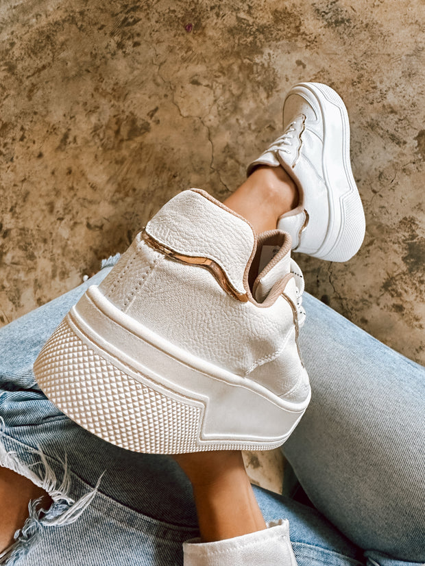 Boston Gold Waves White Sneakers