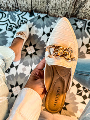 Corso Chain Latte Coco Mules