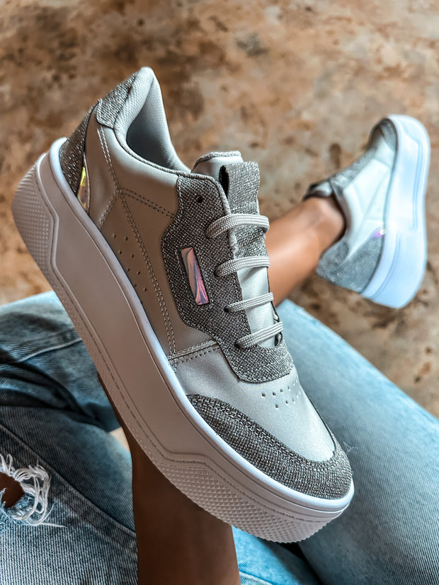 Boston Shiny Silver Sneakers