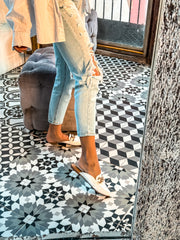 Corso Chain White Coco Mules