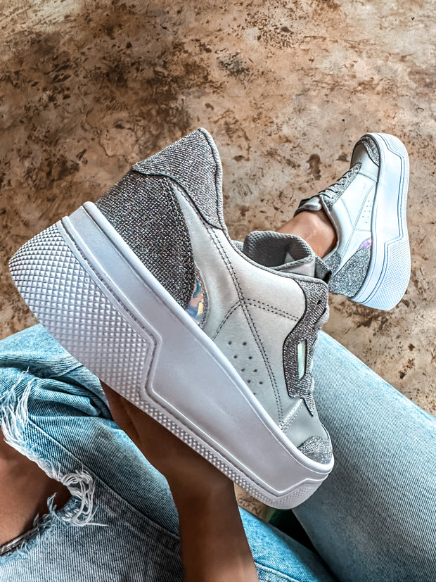Boston Shiny Silver Sneakers