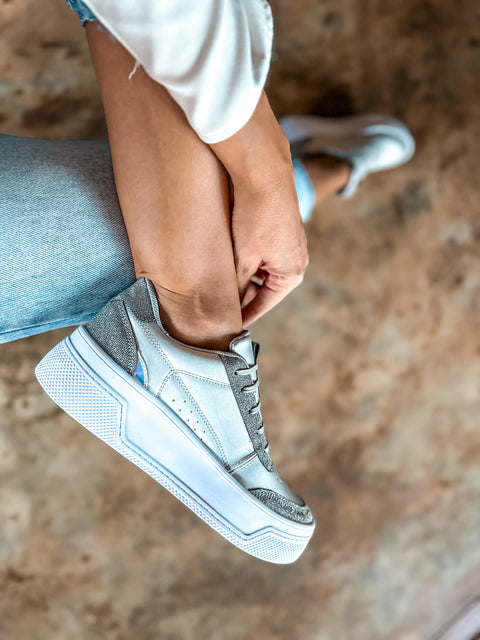 Boston Shiny Silver Sneakers
