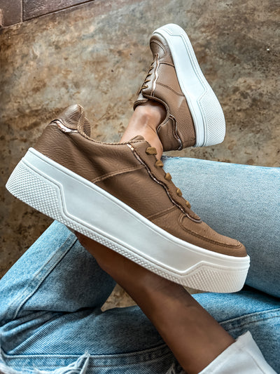 Boston Rose Gold Waves Brown Sneakers