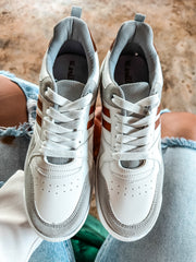 Sportif White And Brown Sneakers