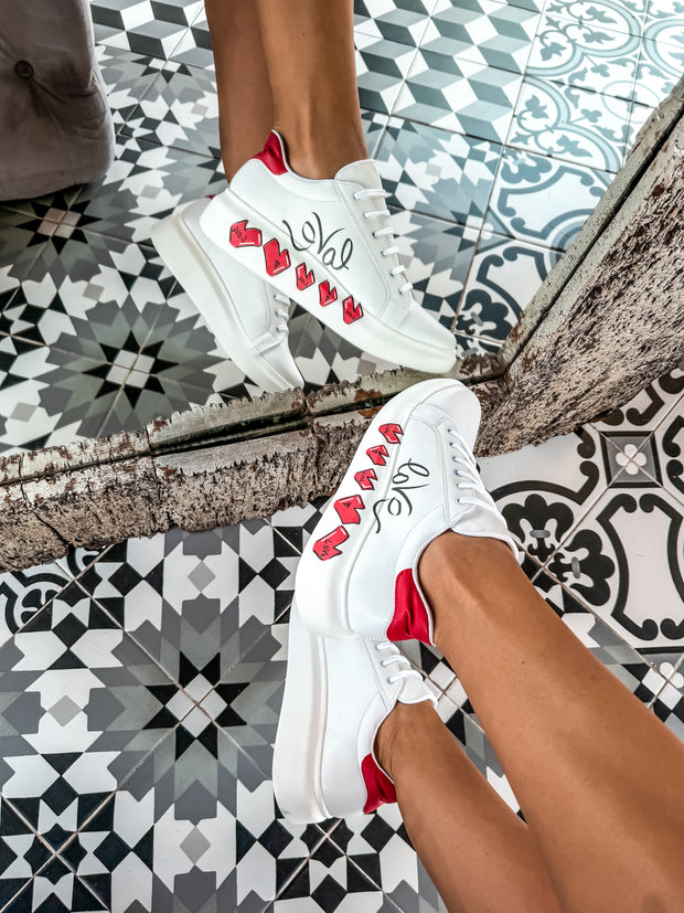 New York Red Love Sneakers