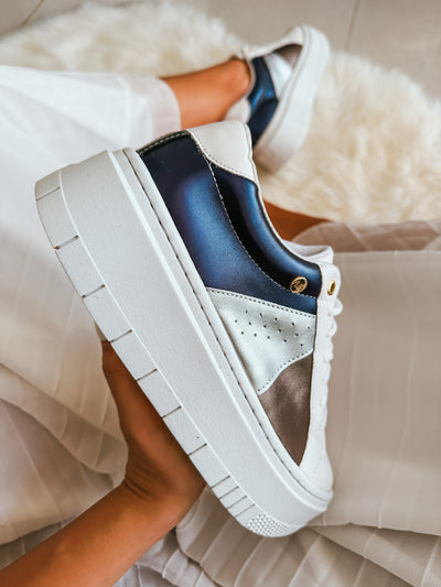 Miami Blue Metallic Sneakers