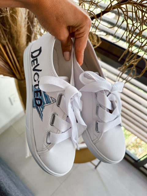 Devoted White Laces Sneakers