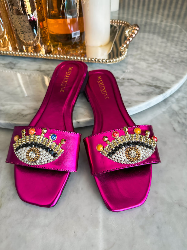 Palm Eye Fiusha Metallic Sandals