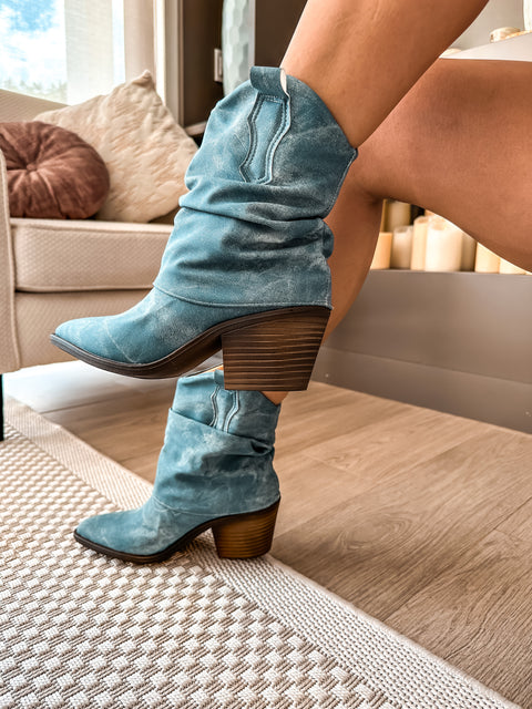 Valle Boots Short Denim Blue