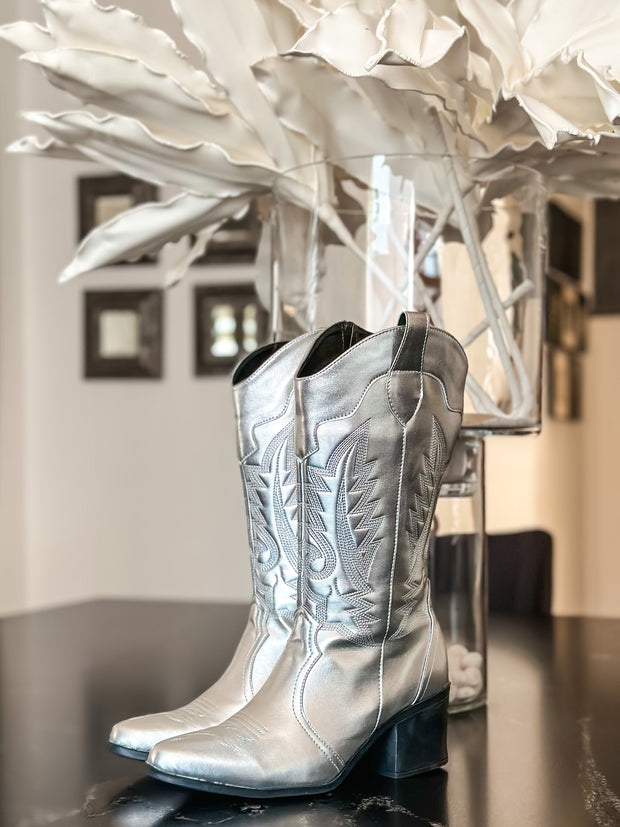 Cowgirl Silver Boots