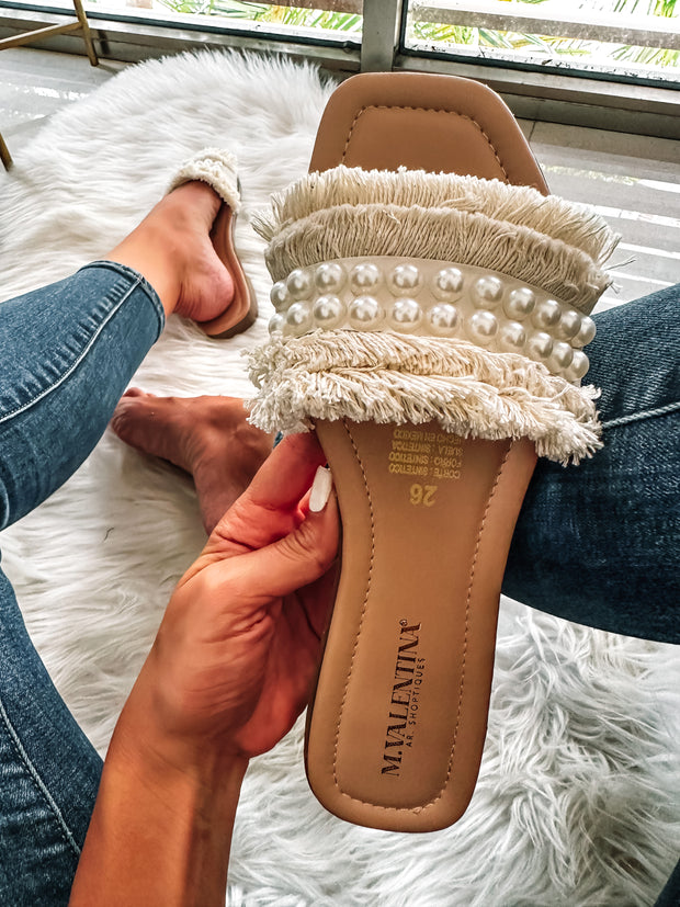 Tulum Pearl Nude Sandals