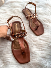 Carmen Chain Brown Sandals
