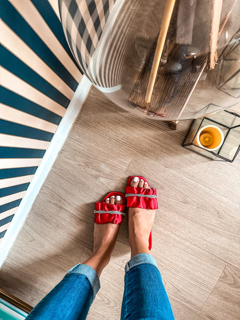 Palm Silk Red Sandals
